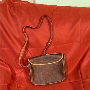 Chic Brown Paisley Crossbody Bag